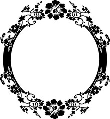 Circle victorian floral frame