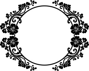 Circle victorian floral frame