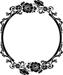 Circle victorian floral frame