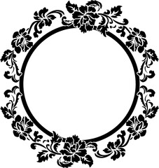 Circle victorian floral frame