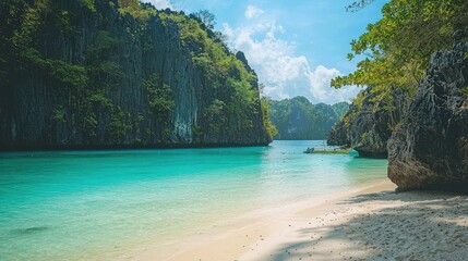 Obraz premium Serene Tropical Lagoon with Turquoise Waters