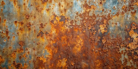 Naklejka premium Weathered metal texture with rust and corrosion, perfect for adding a rustic touch to your design projects, rustic, blue