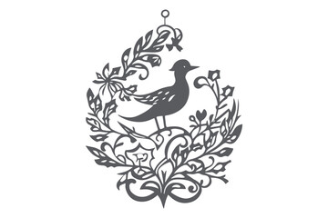 Christmas Hanging Decor vector, paper cut Christmas Hanging Decor SVG cut file