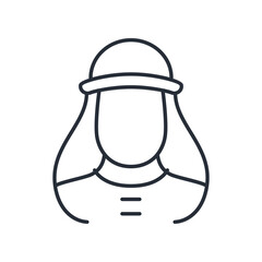 Muslim man icon. Arabic Muslim man. Islamic thin line vector illustration. 