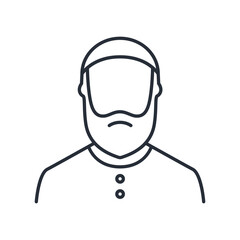 Muslim man icon. Arabic Muslim man. Islamic thin line vector illustration. 