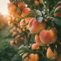 The peaches harvested in the vegetable field - ai