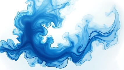 A blue smoke explosion border isolated on white background