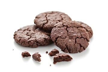 Delicious chocolate cookies isolated on white background