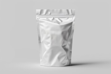 White Stand Up Pouch Bag with Zipper Mockup.