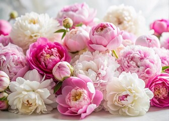 Bulk Peonies on White Background - Stunning Tilt-Shift Photography for Floral Arrangements