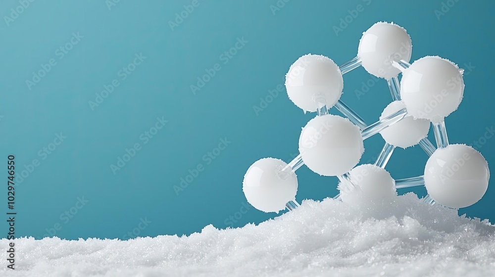 Poster molecular structure model, white isolate background