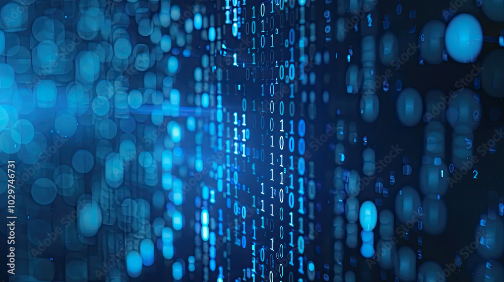 Wall mural binary code background