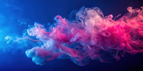 Vivid pink smoke against deep blue background, pink, smoke, abstract, vibrant, colorful, texture, art, background, contrast