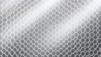 Gray honeycomb grid isolated with white highlights, png