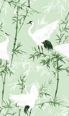 Chinese-inspired doodle tile seamless patterns in an illustrator graphic style