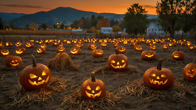 halloween pumpkins in the park