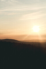 sunset in the mountains