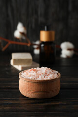 Sea salt, concept of relax, spa and self care