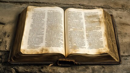 Obraz premium Old Book on Stone