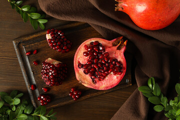 Pomegranate, tasty, delicious and juicy fresh food