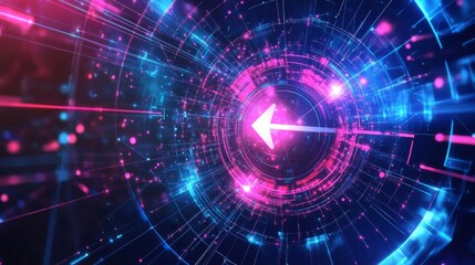 Fototapeta premium Abstract digital art futuristic technological theme background dark An illustration