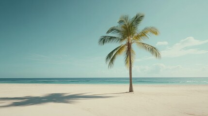 Fototapeta premium Palm Tree on a Tropical Beach