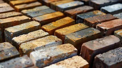 Close Up Of Stacked Bricks