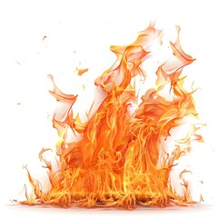 Fire flames isolated on white background