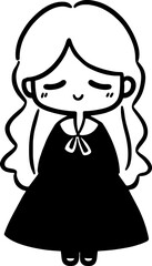 Handdrawn kawaii girl expression