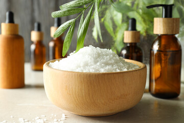 Sea salt, concept of spa and self care