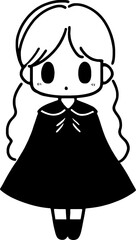 Fototapeta premium Handdrawn kawaii girl expression