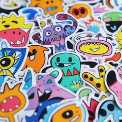 Obraz premium Cute Monster Stickers Collection 