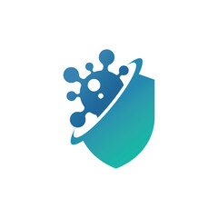 Shield anti virus logo vector design