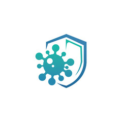 Shield anti virus logo vector design