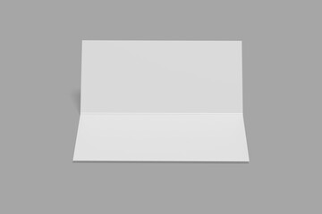 DL Bi-Fold Brochure Mock-Up on a gray background