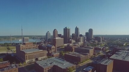 Obraz premium Aerial View of Kansas City Skyline