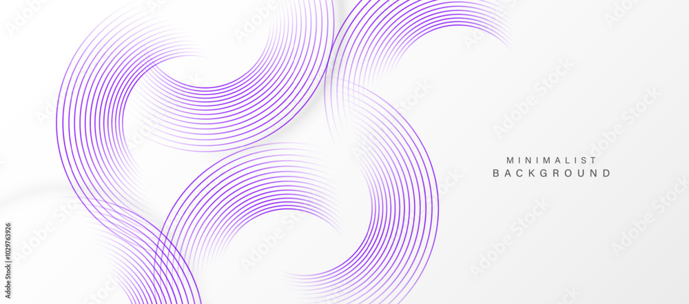 Aufkleber white background with dynamic purple circle lines.