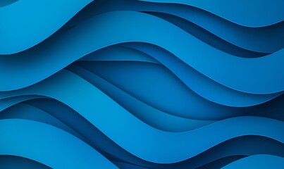 Fototapeta premium Vibrant blue paper waves create a dynamic texture, perfect for backgrounds or design projects showcasing fluidity and modernity.