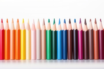 Obraz premium Vibrant Colored Pencils on White Background
