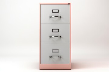 Modern White Filing Cabinet on Light Background