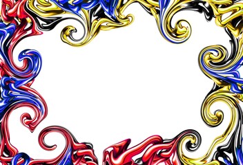 Frame with abstract motif in white background 