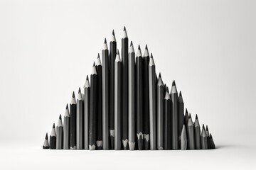 Obraz premium Charcoal Pencils Arrangement on White Background