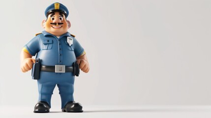 Naklejka premium Smiling Policeman Cartoon Character