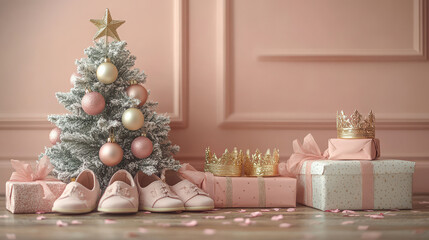 Gifts from the Three kings by the Christmas tree