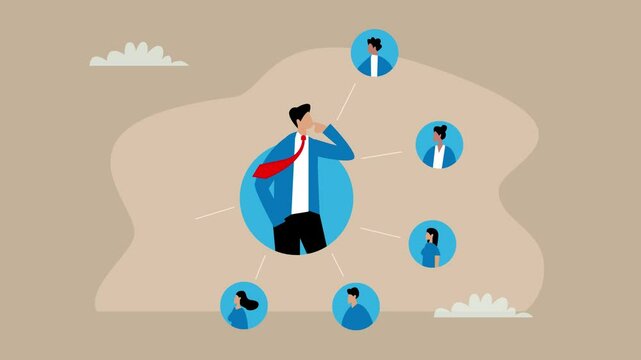 Feedback, assessment or performance appraisal, customer review, testimonial or job networking, employee evaluation, rating or survey concept, businessman get feedback from colleagues cartoon animation