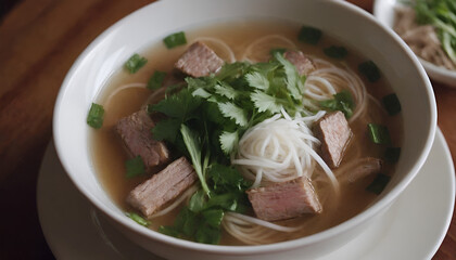 bowl of vietnamese beef pho