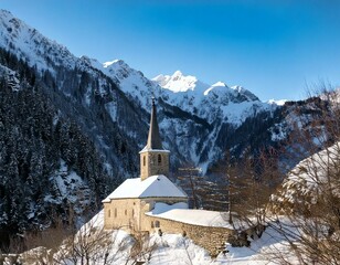 겨울 교회의 아름다움