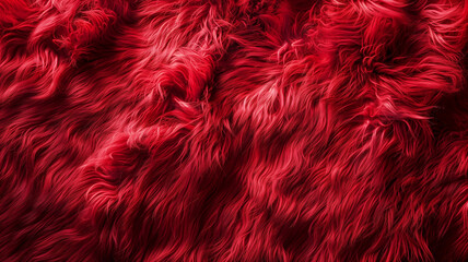 Fototapeta premium Soft Fluffy Red Faux Fur Texture Background