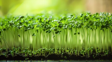 Green Sprouts Growing In Sunlight