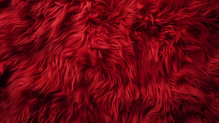 Naklejka premium Soft Fluffy Red Faux Fur Texture Background